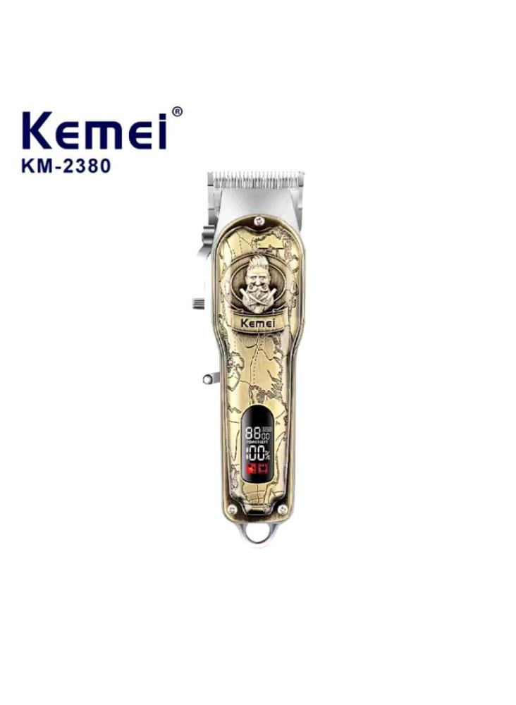 Kemei KM-2380 – ماكينة حلاقة رجالية احترافية، شحن USB وتصميم عملي متعدد الاستخدام