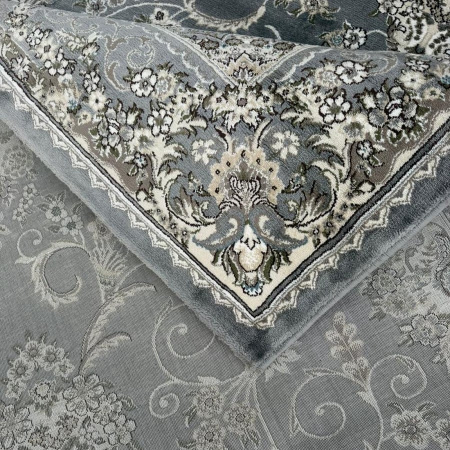 Luxury classic gray carpet with oriental patterns