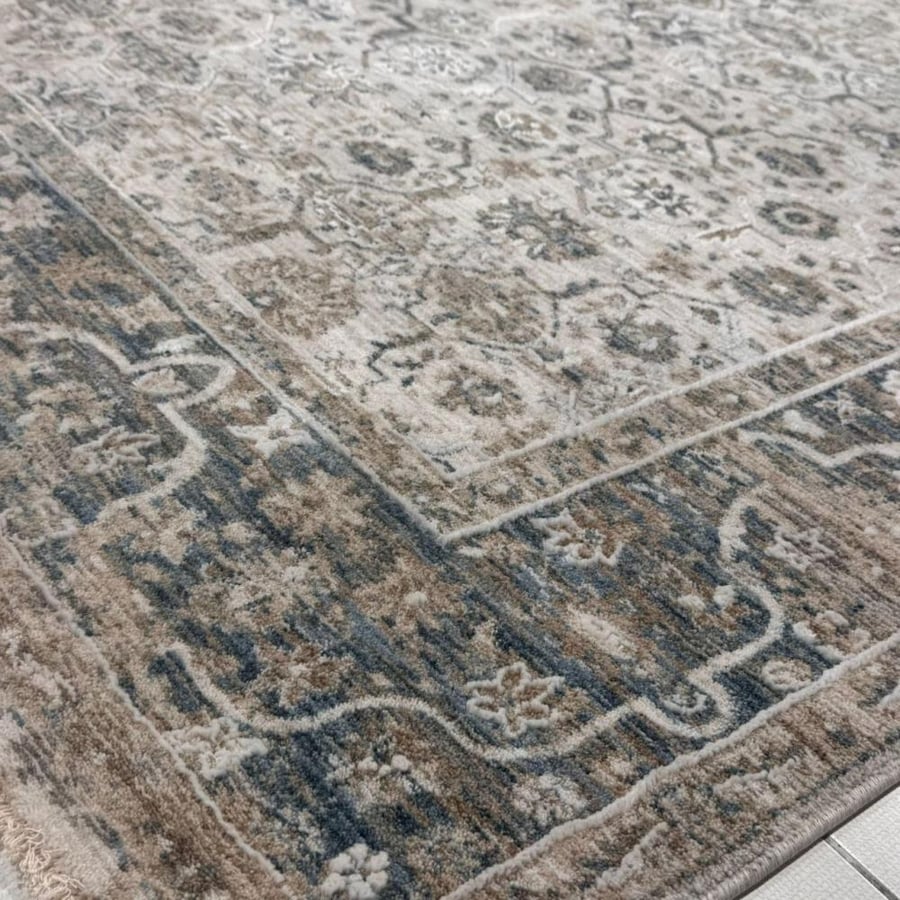سجاد فينتج مغسول بدرجات البيج والرمادي – طابع تراثي عصري