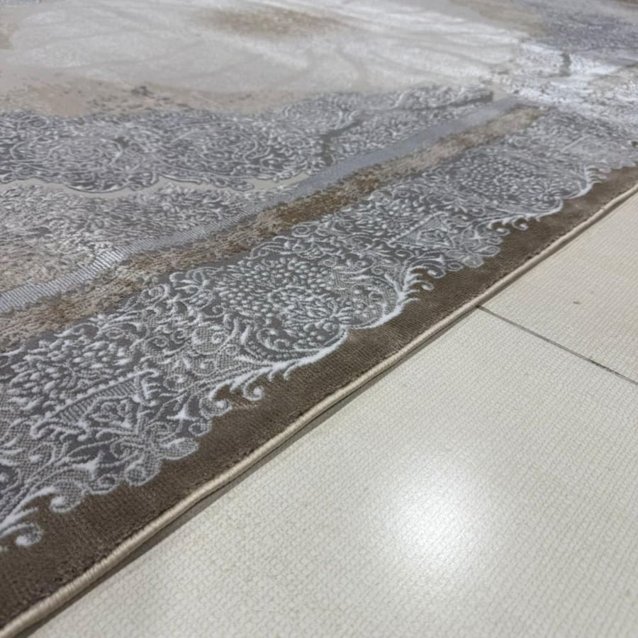 Luxury classic carpet light gray with a soft central pattern