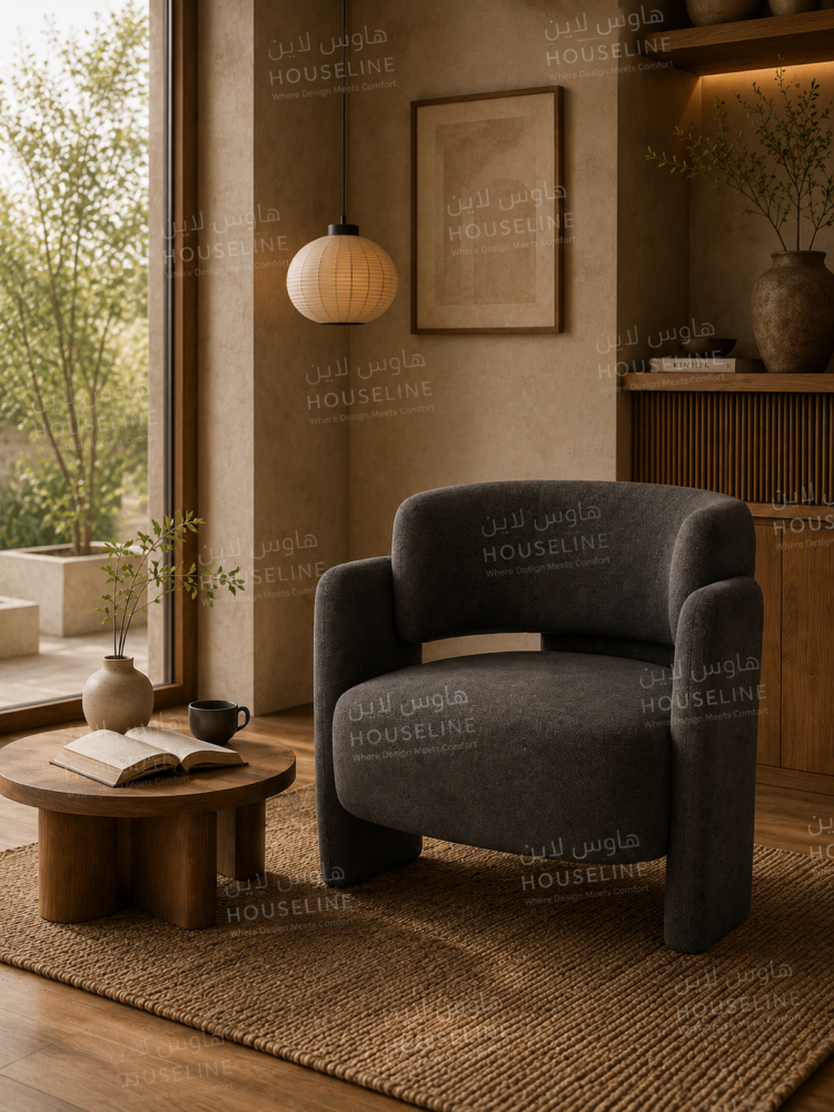 Modern grayish charcoal chair with luxurious contemporary design