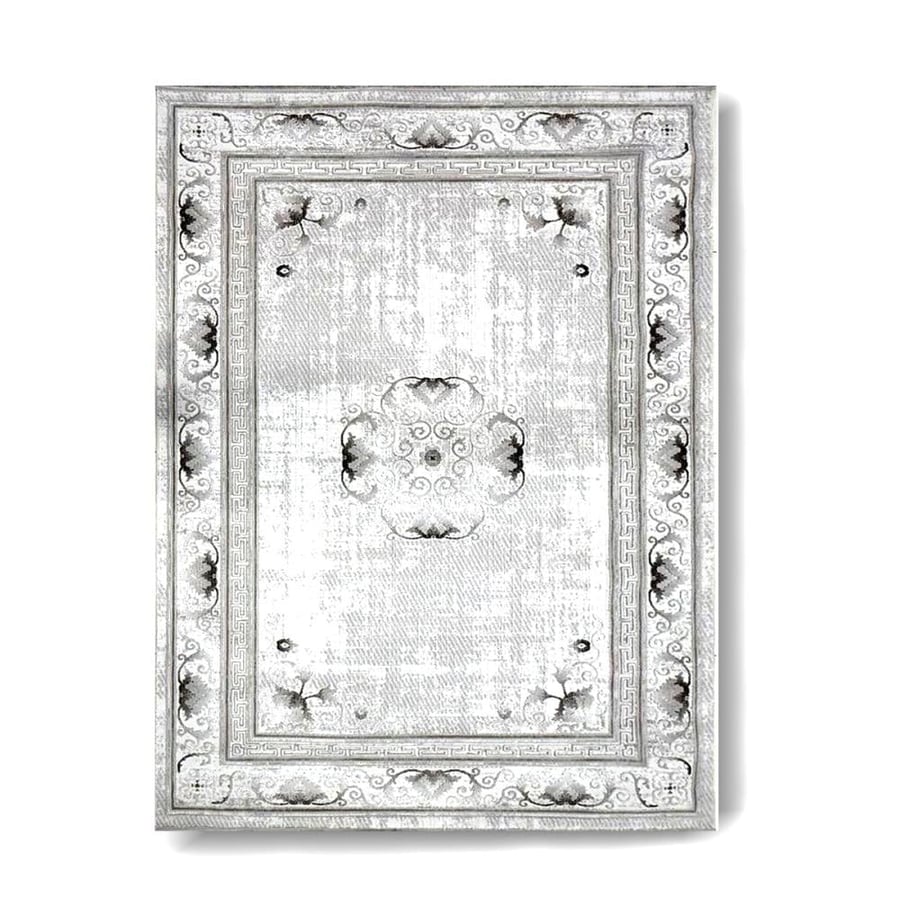 Luxury classic carpets in shades of silver and gray with elegant European decorations
