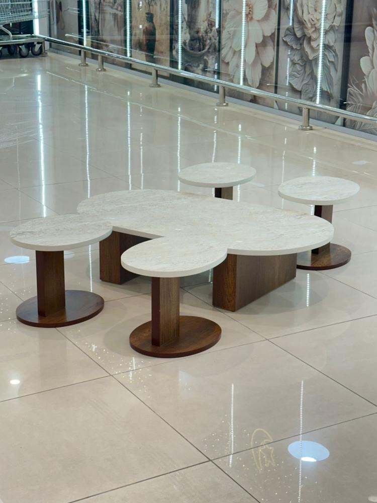 Oval floor tables sets with alternative marble surface – luxurious modern design