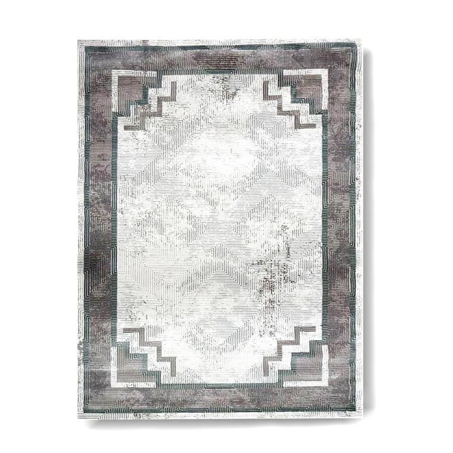Luxury classic carpet in shades of brown and gray with elegant geometric details