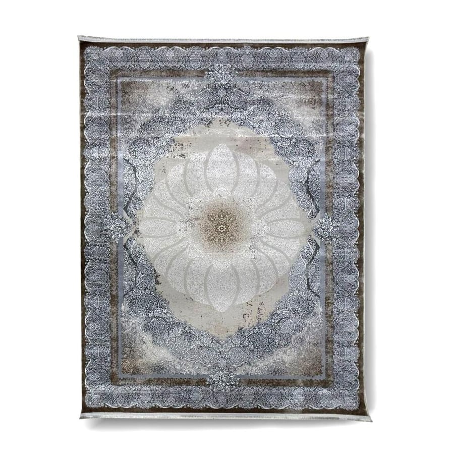 Luxury classic carpet light gray with a soft central pattern