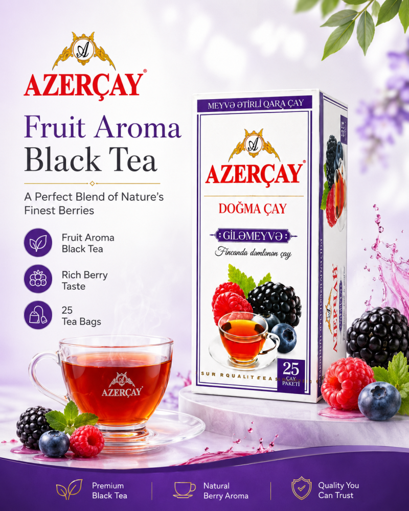 AZERCAY شاي بنكهة التوت الاحمر والاسود