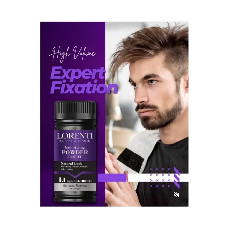 Hair styling powder from Lorenti - Natural look with light hold