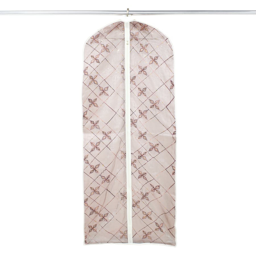 A bag dress with a wonderful thread pattern in a woody and pink color