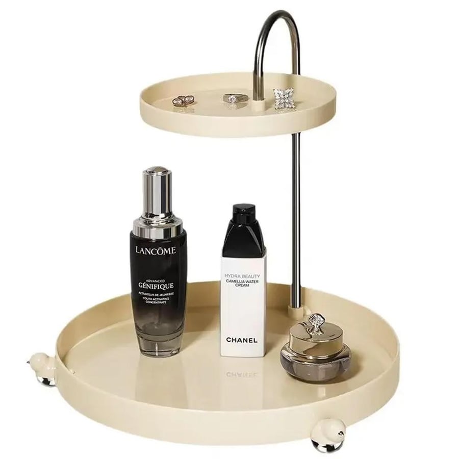Elegant two-tier stand and organizer – stylish storage for cosmetics, perfumes, and accessories