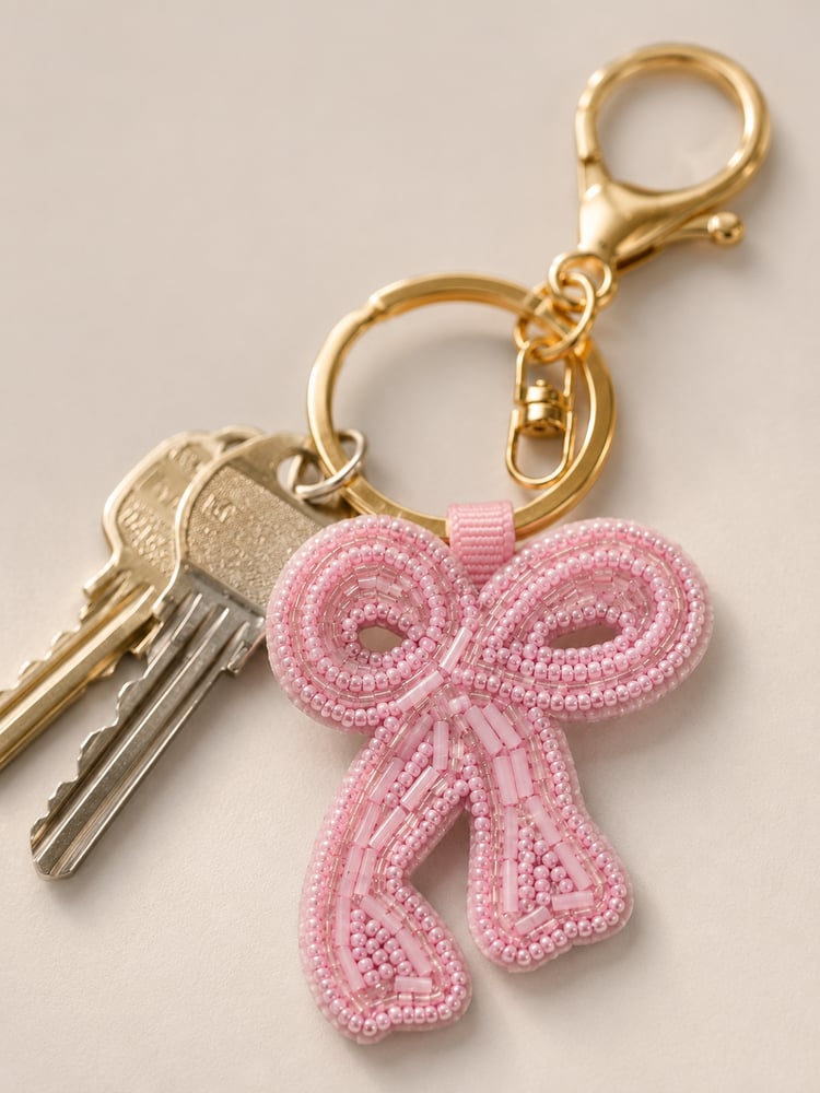 Pink Bow Keychain