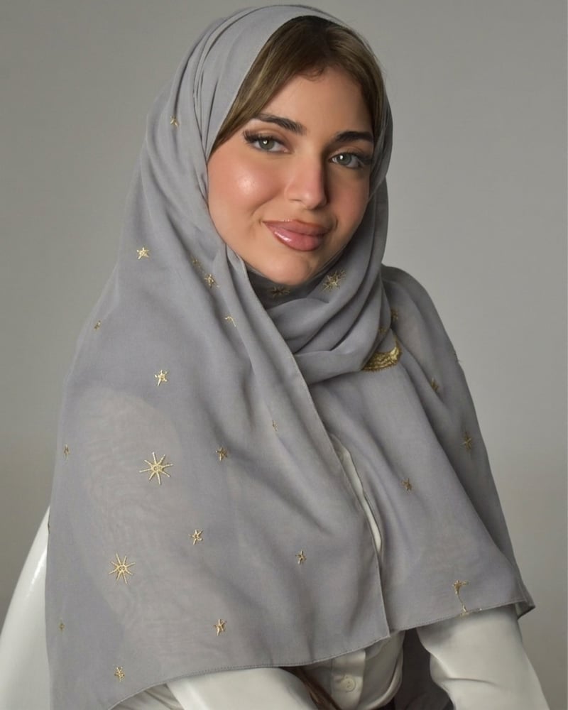 Gray Crescent Hijab