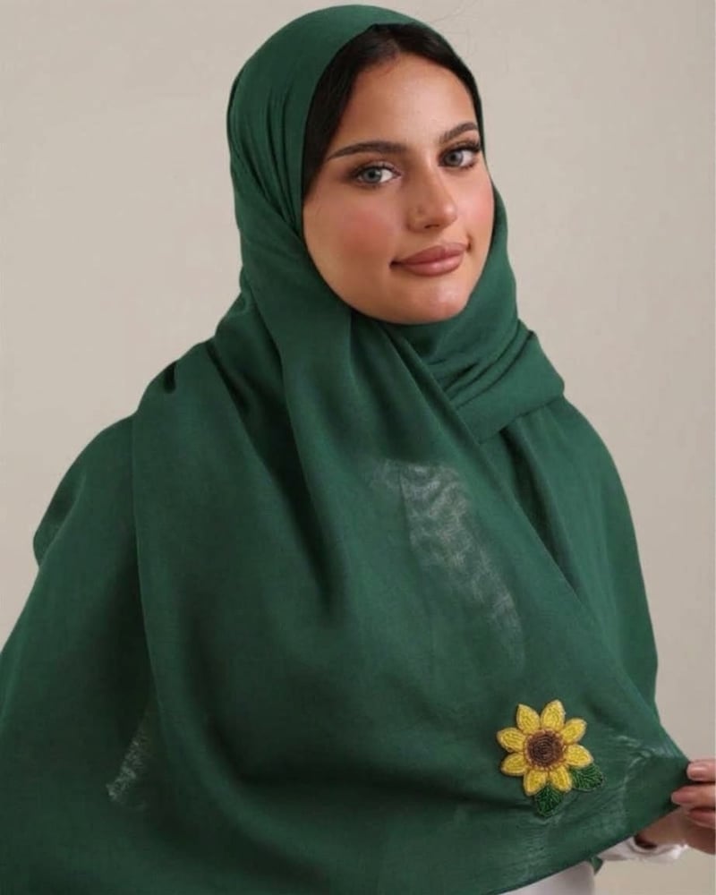 Green Sunflower Hijab