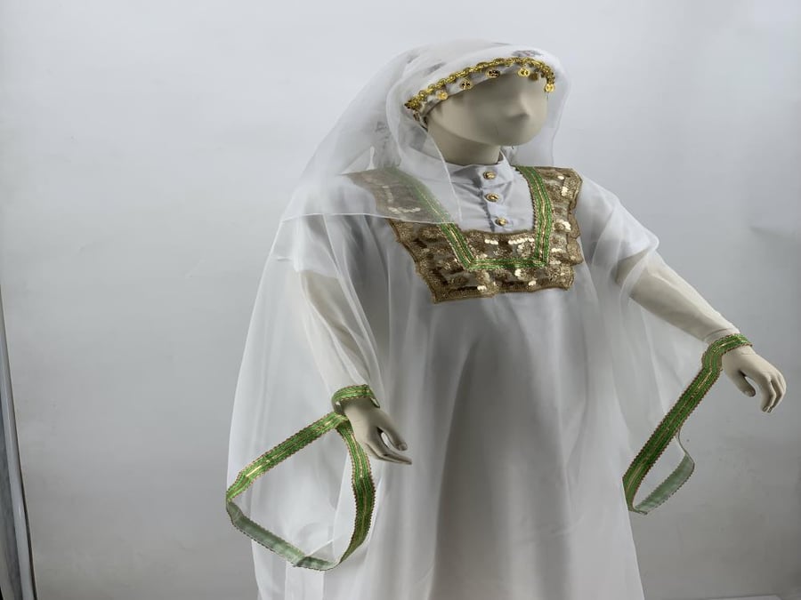 لبس حجازي اخضر وذهبي