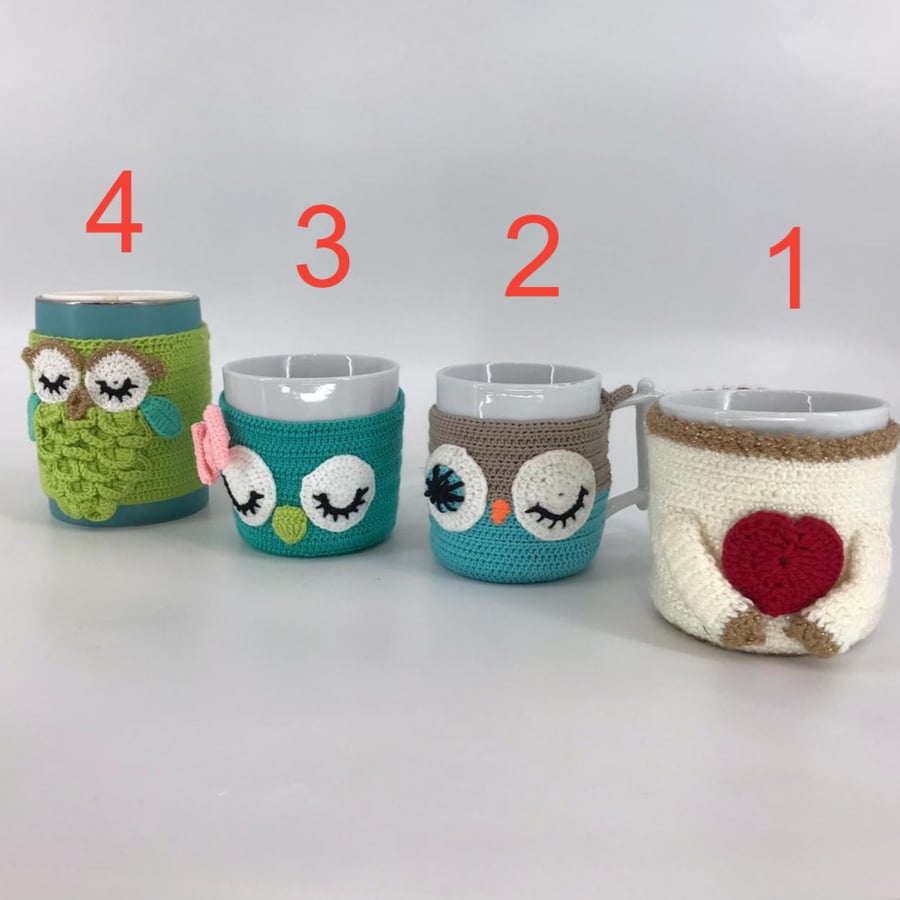 Crochet cup cover model 5