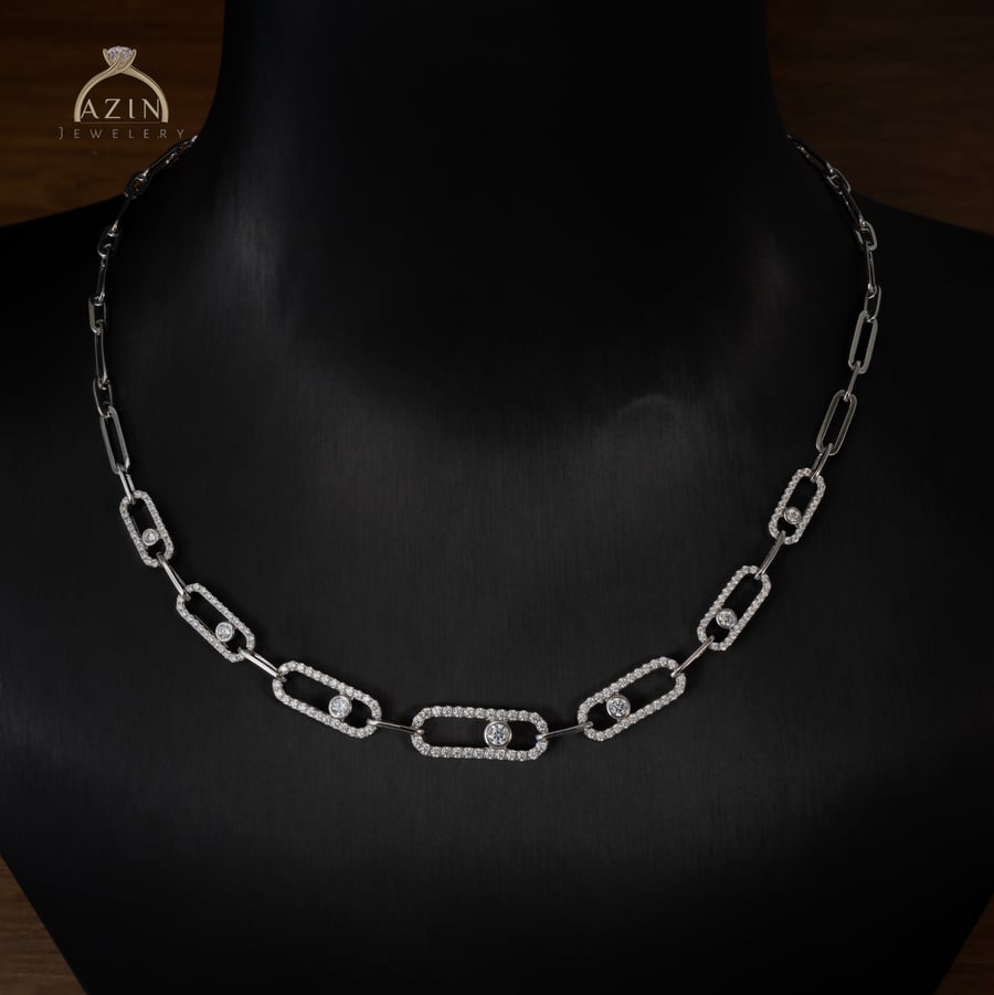 Elegant Moving Stones Choker Necklace | 925 Sterling Silver