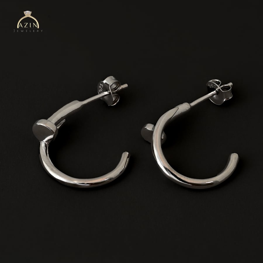 حلق مسمار بدون فصوص | فضة عيار 925