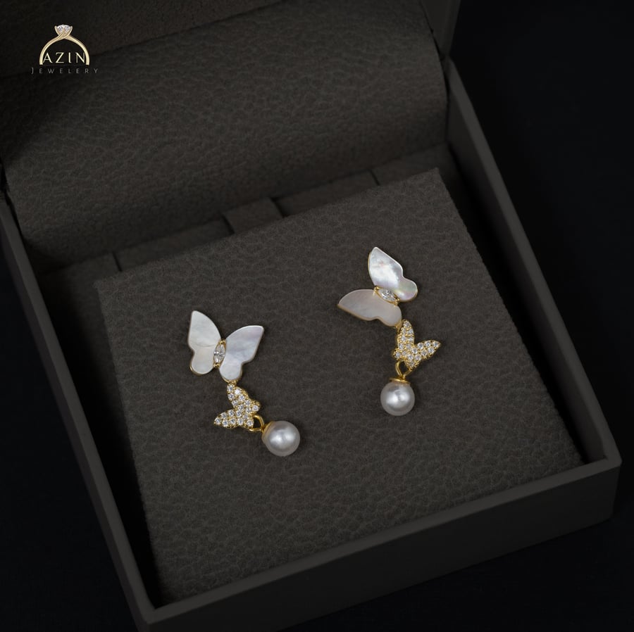ERR-006 Shell Butterfly Earring | 925 Sterling Silver