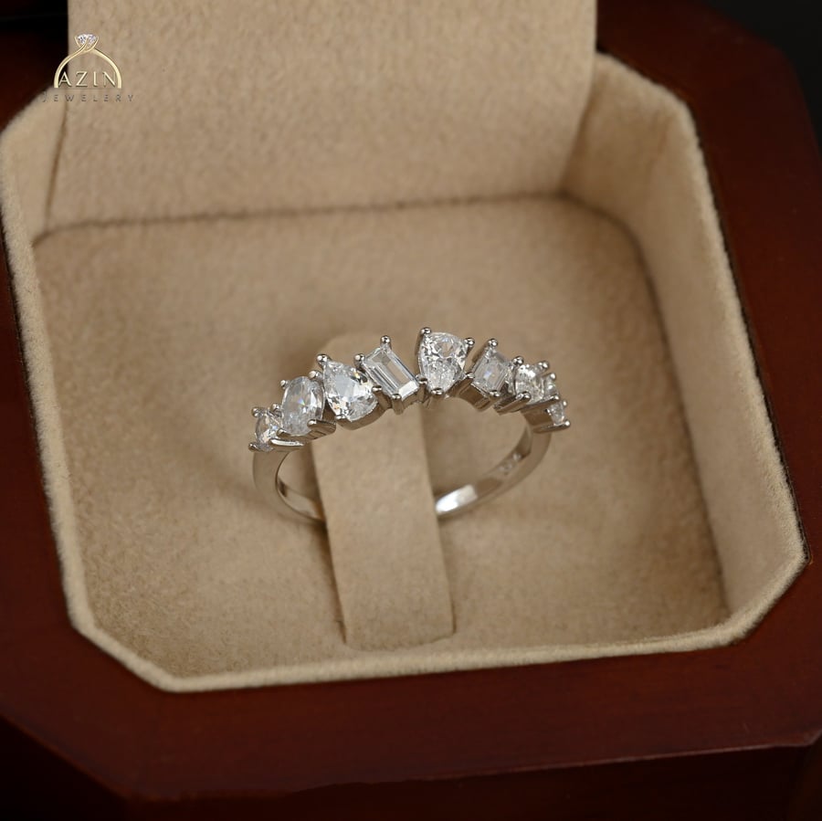 Sophisticated diamond design ring AR071 | 925 sterling silver