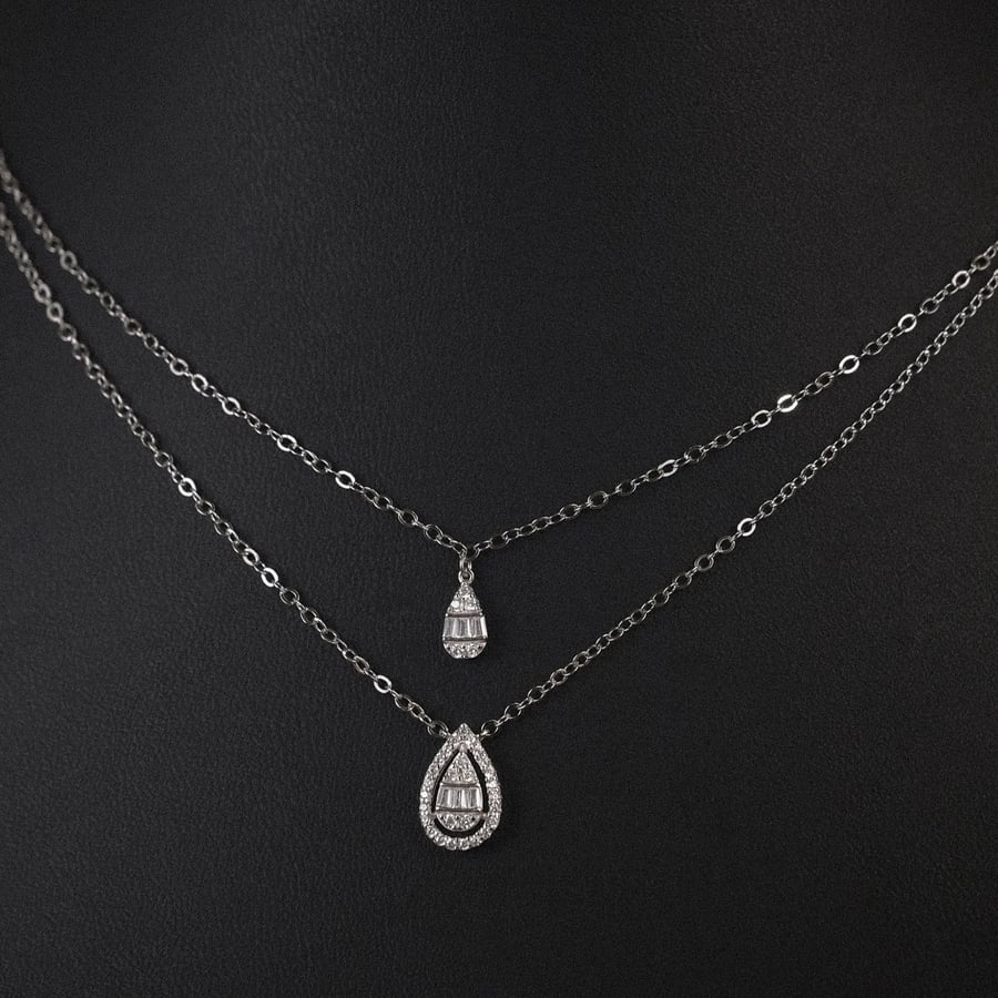 Double teardrop choker necklace | 925 sterling silver