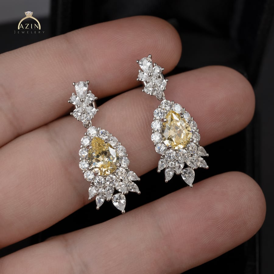 Sophisticated diamond design earring | 925 sterling silver