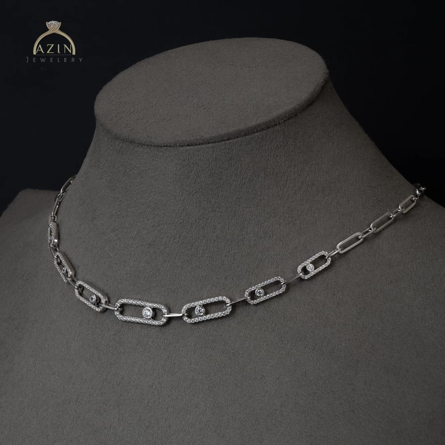 Elegant Moving Stones Choker Necklace | 925 Sterling Silver
