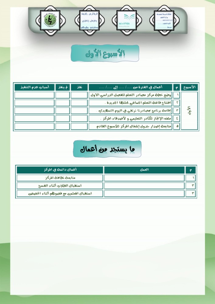 سجل امين مصادر التعلم