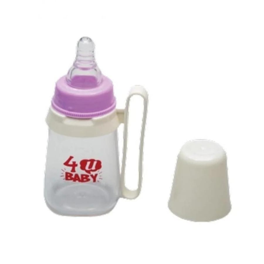 4U Baby Plastic Feeding Bottle with Handles, 120 ml