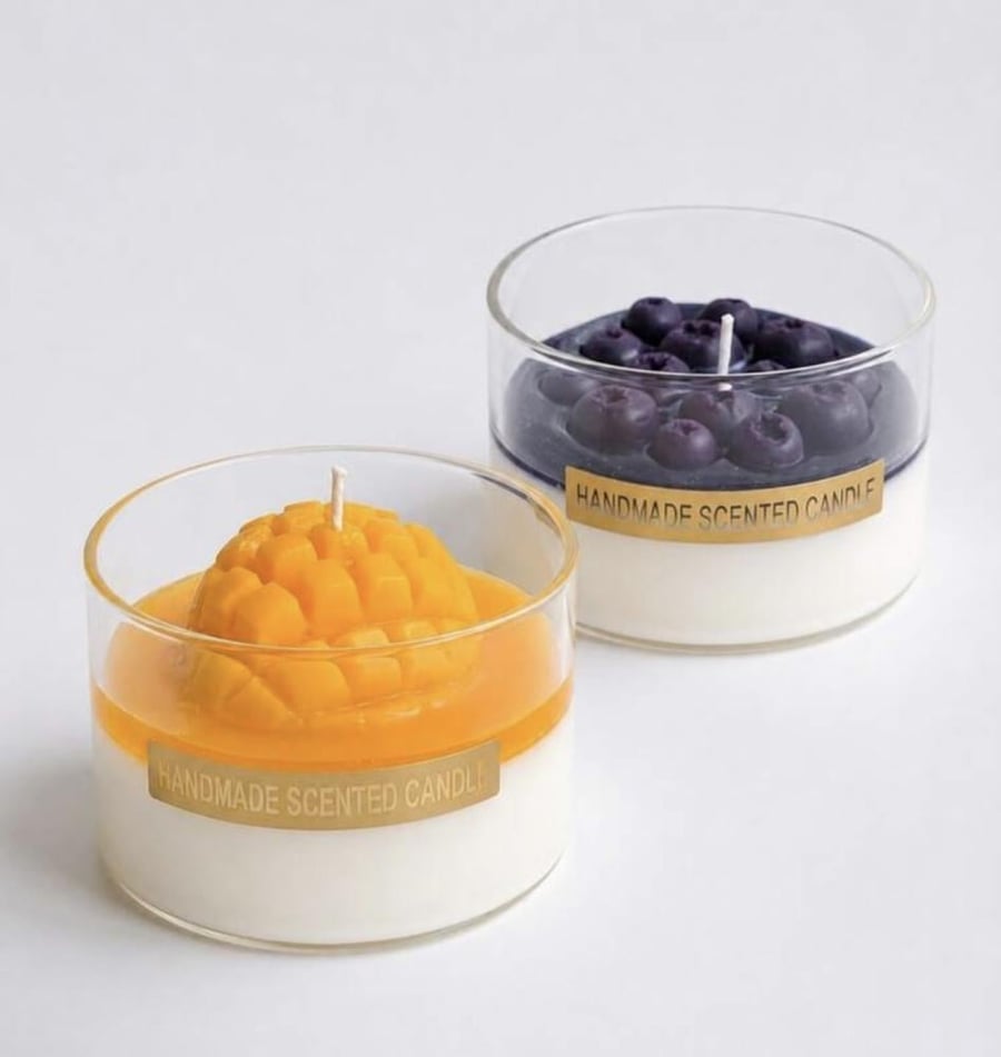 شمعتين مانجو وتوت ازرق