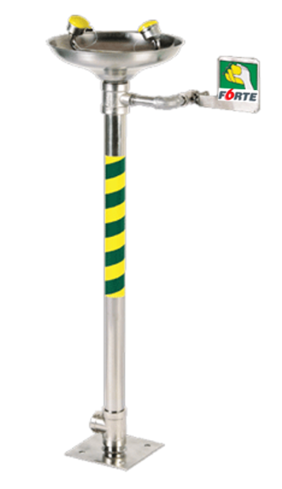 Forte Eye / Face Wash Push Lever Operated - Stainless Steel -  Code: F6-4710 SS - The cushion-flow atomizer heads releases a soft aerated flow of water to the critical ocular and facial area - Brand: Forte - Origin: India