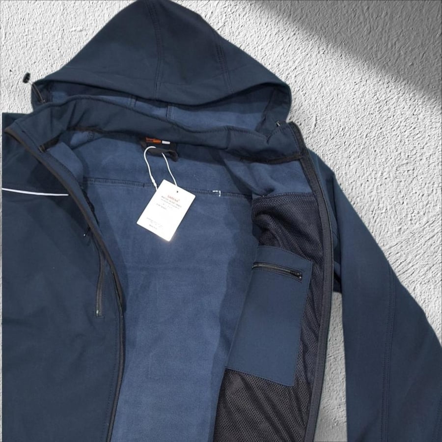 SARENA INNEX Non-FR Jacket, 320 GSM polyester elastane fabric, breathable and durable with detachable hood for industrial workwear.