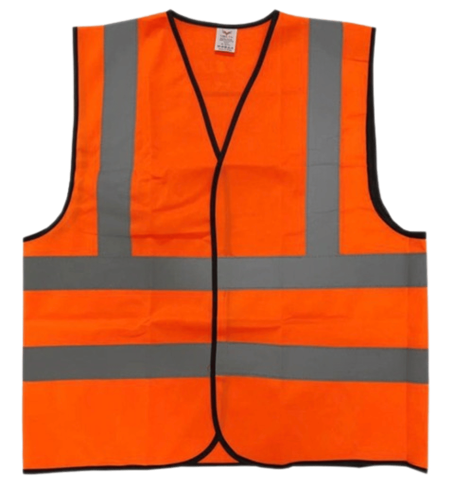 VOLTA HIGH VISIBILITY SAFETY VEST ORANGE | 2 Horizondal & 2 Vertical Reflective | Fabric Weight: 120 Gsm | Velcro Closure