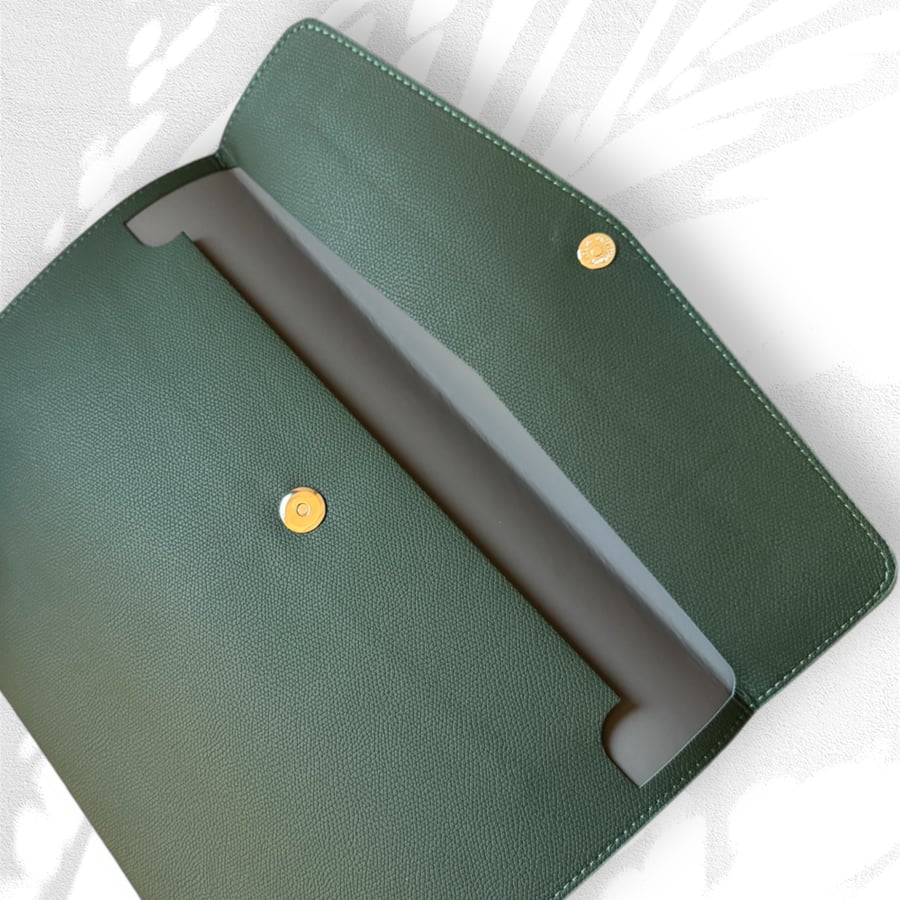 Leather file with engraved name