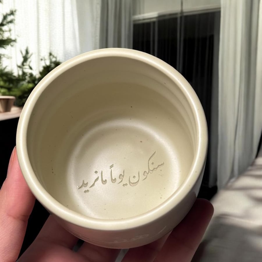 كوب سيراميك " رمادي فاتح" بحفر من اختيارك
