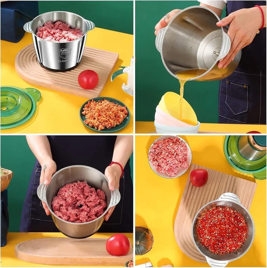 Multi-purpose meat and vegetable grinder 2 liters 3 blades with 250-watt power model DX3204