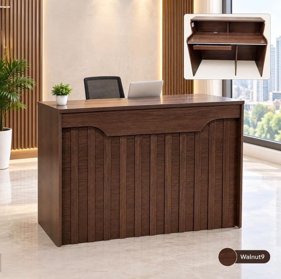 مكتب كاونتر استقبال 120 سم لون بني جوزي   FF-812WALNUT9