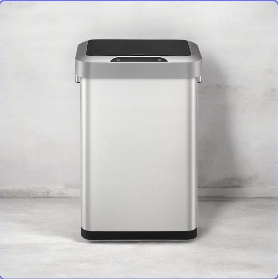 EKO rectangular smart trash bin stainless silver 45 liters EK92621