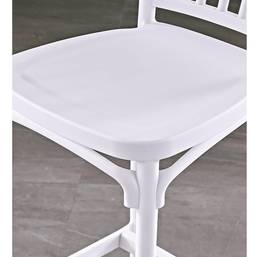كرسي بار فايبر ابيض بقاعدة ثابتة 6162WHITE