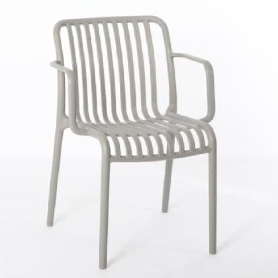 كرسي طعام وكافية فايبر خارجي لون رصاصي  THDC610GRAY