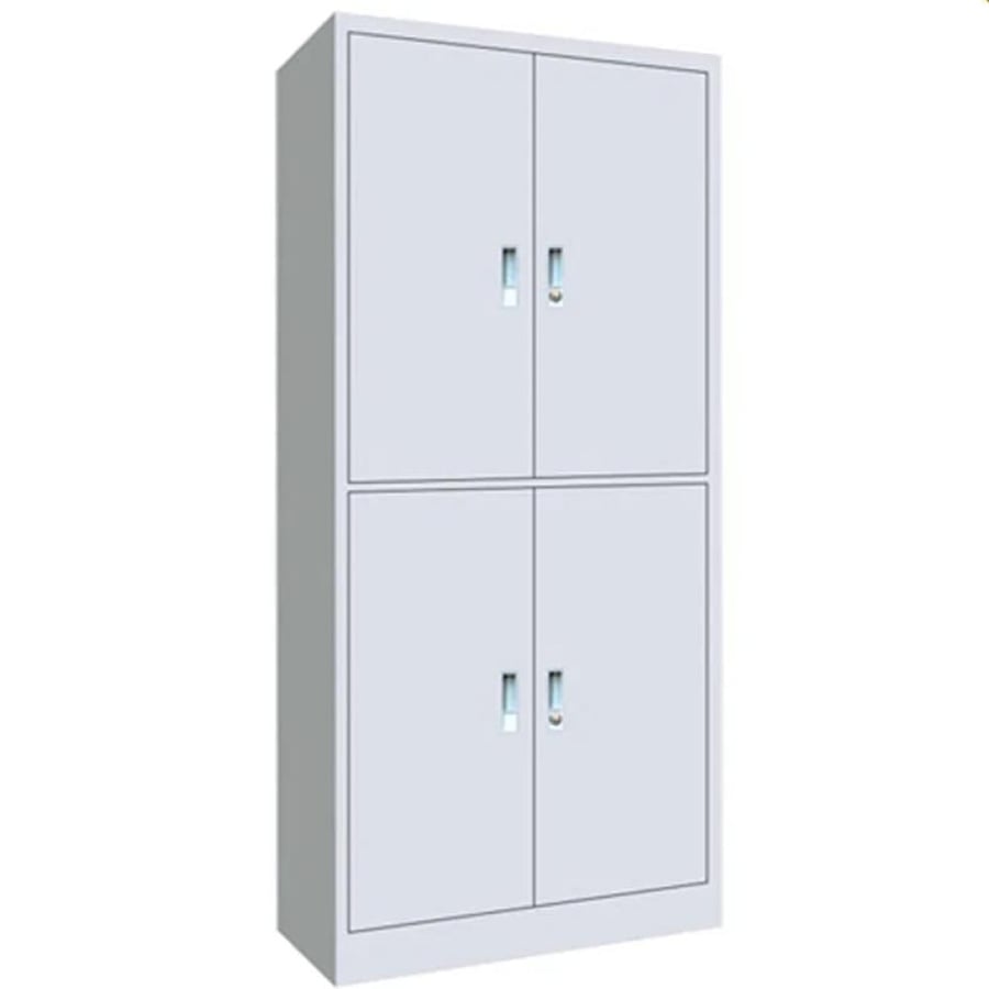 دولاب ملابس حديد 4 ابواب مع ارفف داخلية مقاس 185×85×40 رصاصي W062GRAY