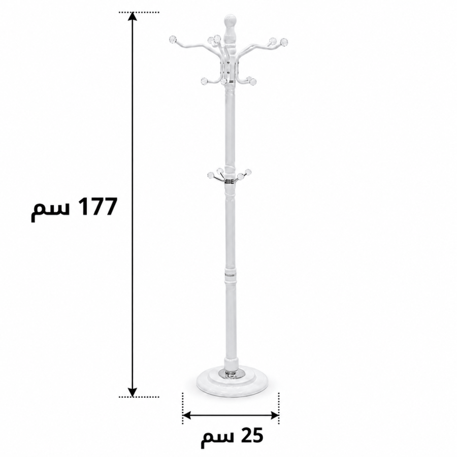 علاقة ملابس باللون الأبيضمقاس 177 × 25 سم