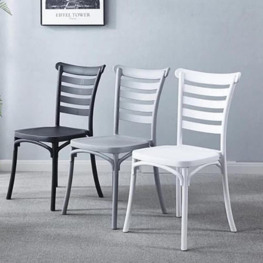 كرسي طعام وكافية فايبر خارجي لون اسود  THDC654BLACK