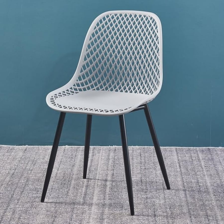 كرسي طعام وكافية فايبر خارجي لون رصاصي  THDC931GRAY