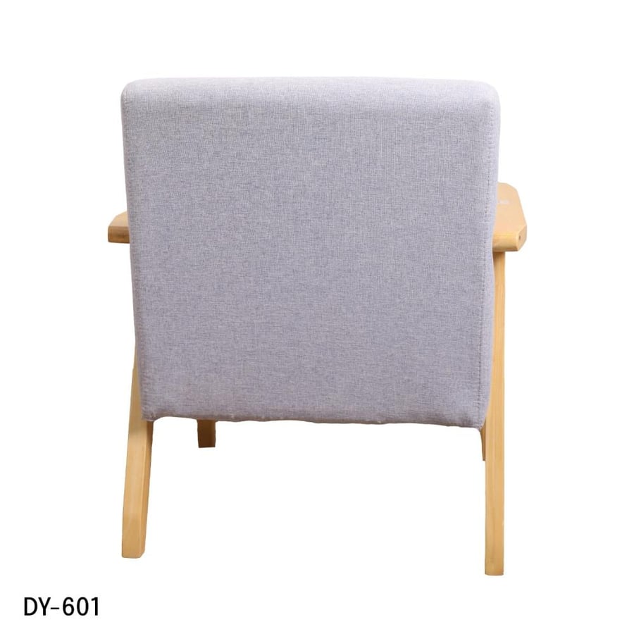 Dining and coffee table made of wood with light blue fabric seat DY-601