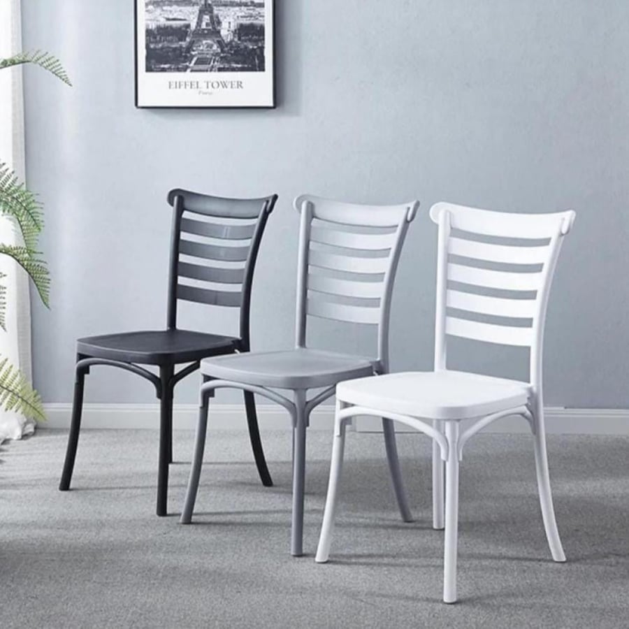 كرسي طعام وكافية فايبر خارجي لون رصاصي  THDC654GRAY