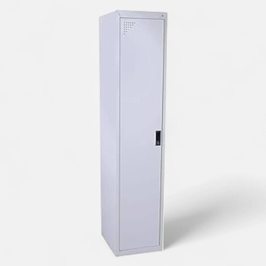 دولاب امانات وملابس حديد باب واحد مع ارفف داخلية مقاس 185×38×42 رصاصي W001-1GRAY