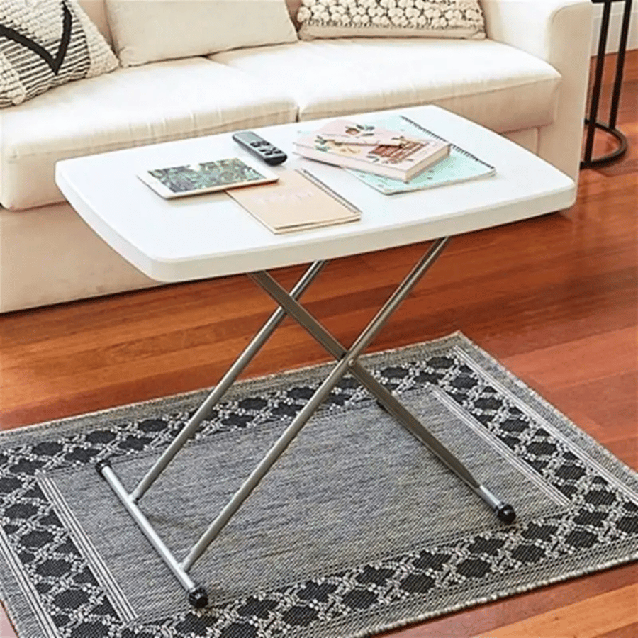 Fibre table for events rectangular small white color with legs foldable size 76cm×50cm model HQSJ32