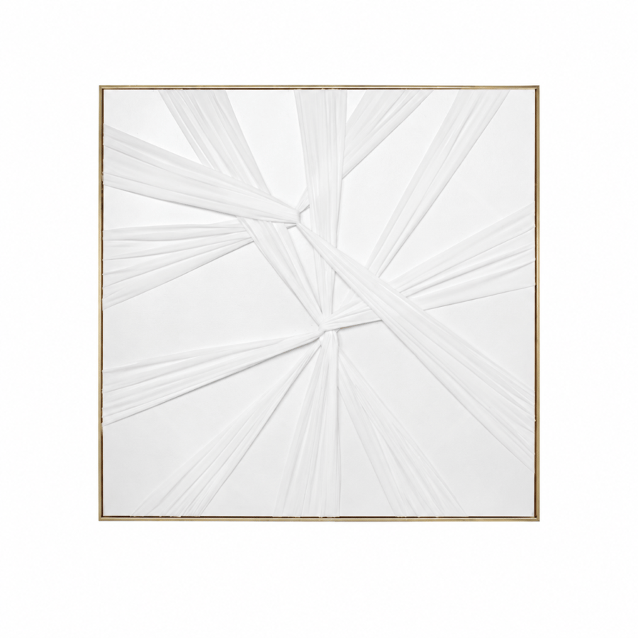لوحة حائط مربعة بإطار ذهبي مقاس 100 × 100 سم