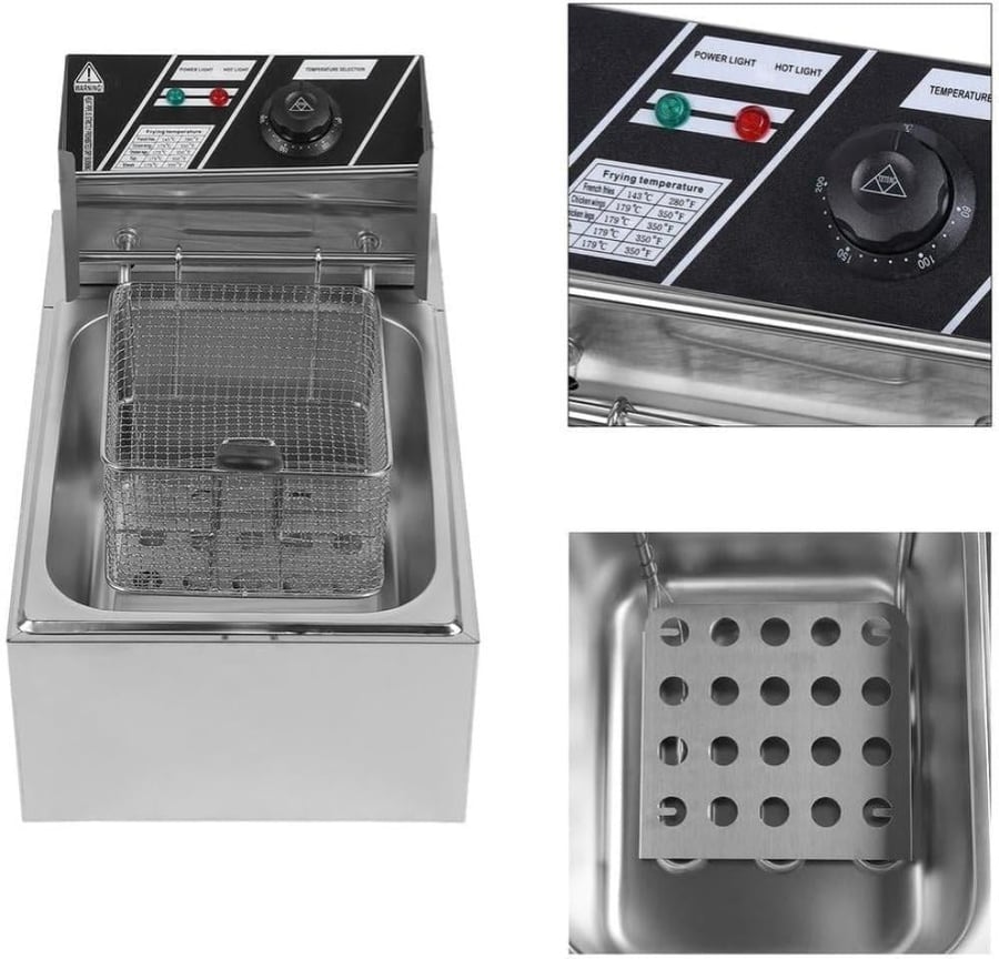 Denix electric frying pan stainless steel 6 liters with power 2500 watts model number DX1796-6L