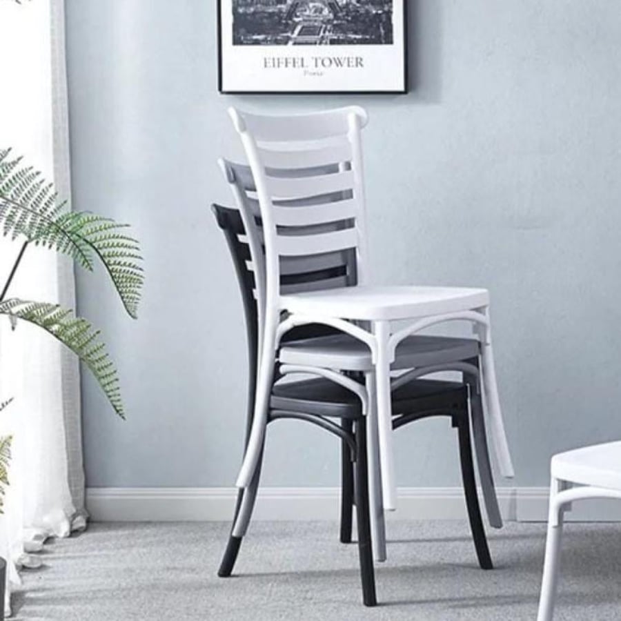 كرسي طعام وكافية فايبر خارجي لون رصاصي  THDC654GRAY