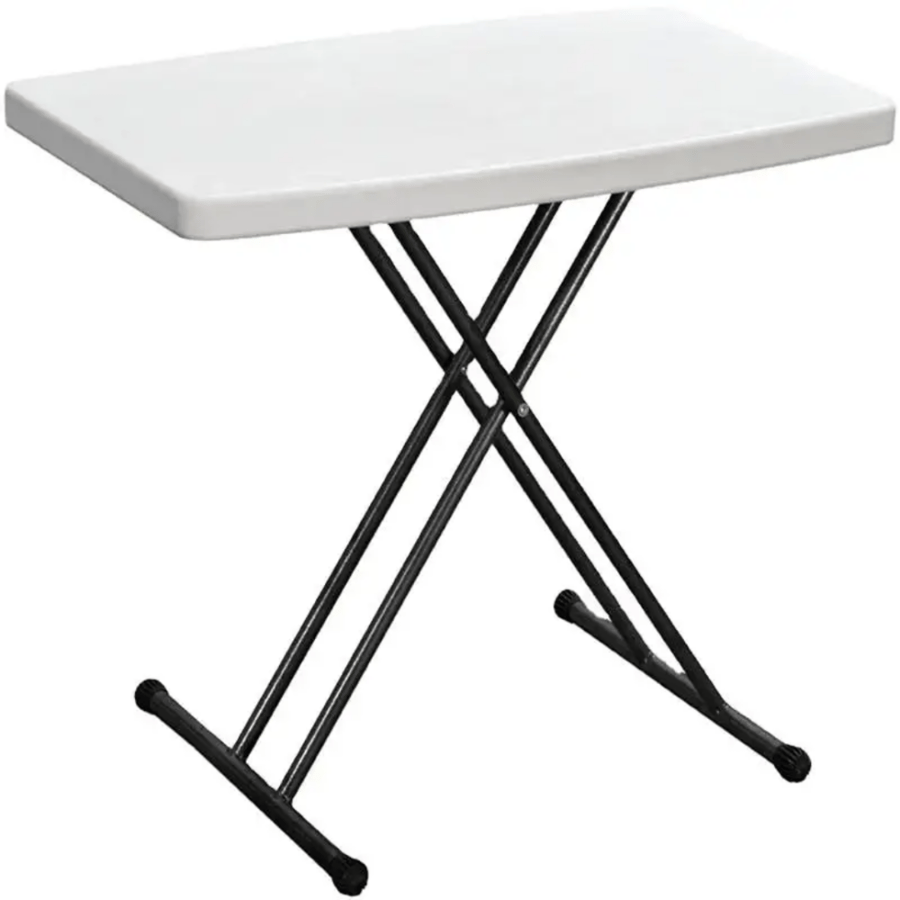 Fibre table for events rectangular small white color with legs foldable size 76cm×50cm model HQSJ32